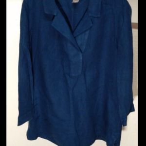 Chico's Blue T Shirt Dress V-neck Medium